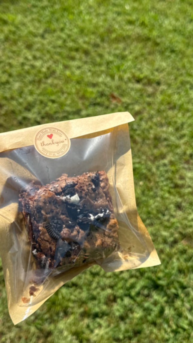 Oreo brownie wrapped and ready